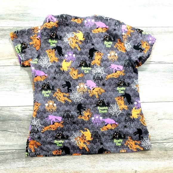 Scooby Doo Medical Scrub Small Womens Cartoon Three Pocket Nurse Dentist Vet - Picture 8 of 10